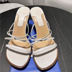 NINE WEST white with wood heels!!